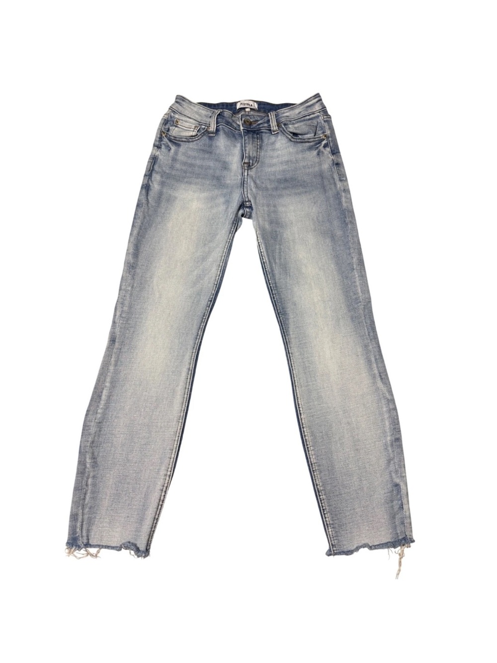 Pistola Jeans Womens 27P Light Wash Skinny Raw Hem Stretch Denim Y2K Boho Casual